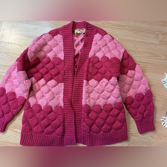 Simons twik open pink cardigan NWOT - Picture 5 of 9